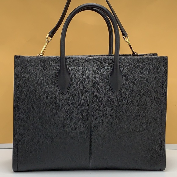 MICHAEL KORS 
Mirella Medium Pebbled Leather Tote Bag BLACK COLOR - Picture 4 of 15
